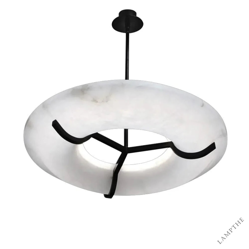 Modern Round Alabaster Dining Room Chandelier