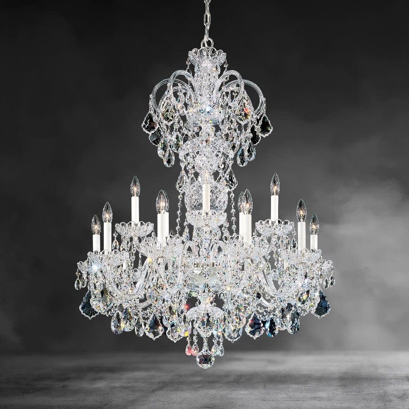 Silver / Clear Heritage Crystal Olde World 15-light Crystal Chandelier 32"