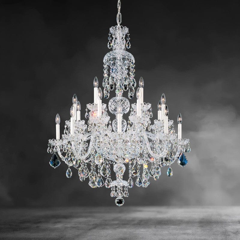 Silver / Clear Heritage Crystal Oldie 25-light crystal chandelier 35"