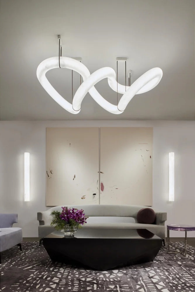 Oslo Infinity Symmetrical Entryway Alabaster Pendant Light