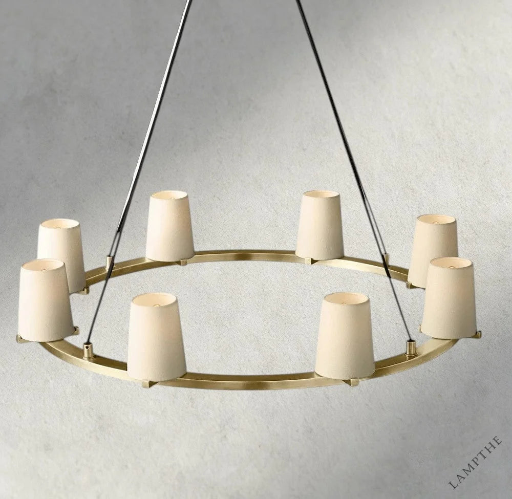 Pauillac Fabric Shade Round Chandelier 36", 48", 60"