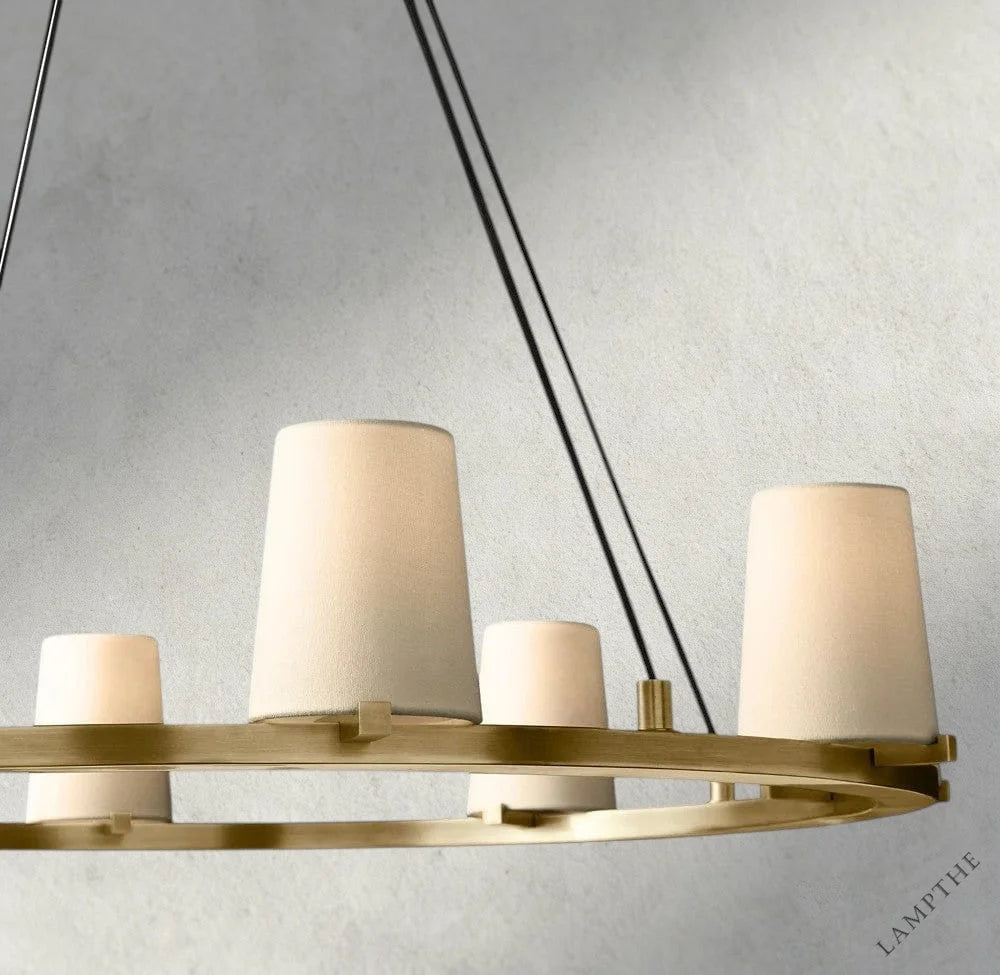 Pauillac Fabric Shade Round Chandelier 36", 48", 60"