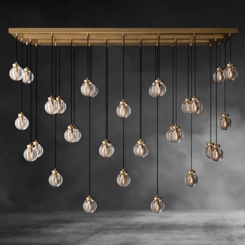 72" / Brass Pearl Rectangular Chandelier 36", 54", 72"