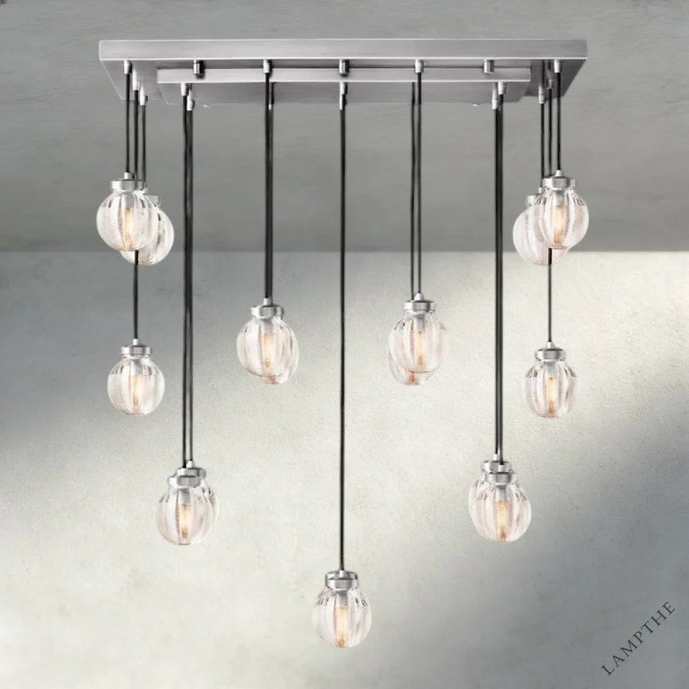 36" / Nickle Pearl Rectangular Chandelier 36", 54", 72"