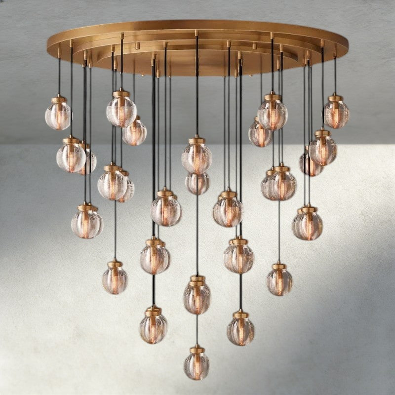 48" / Brass Pearl Round Chandelier 38", 48", 60"