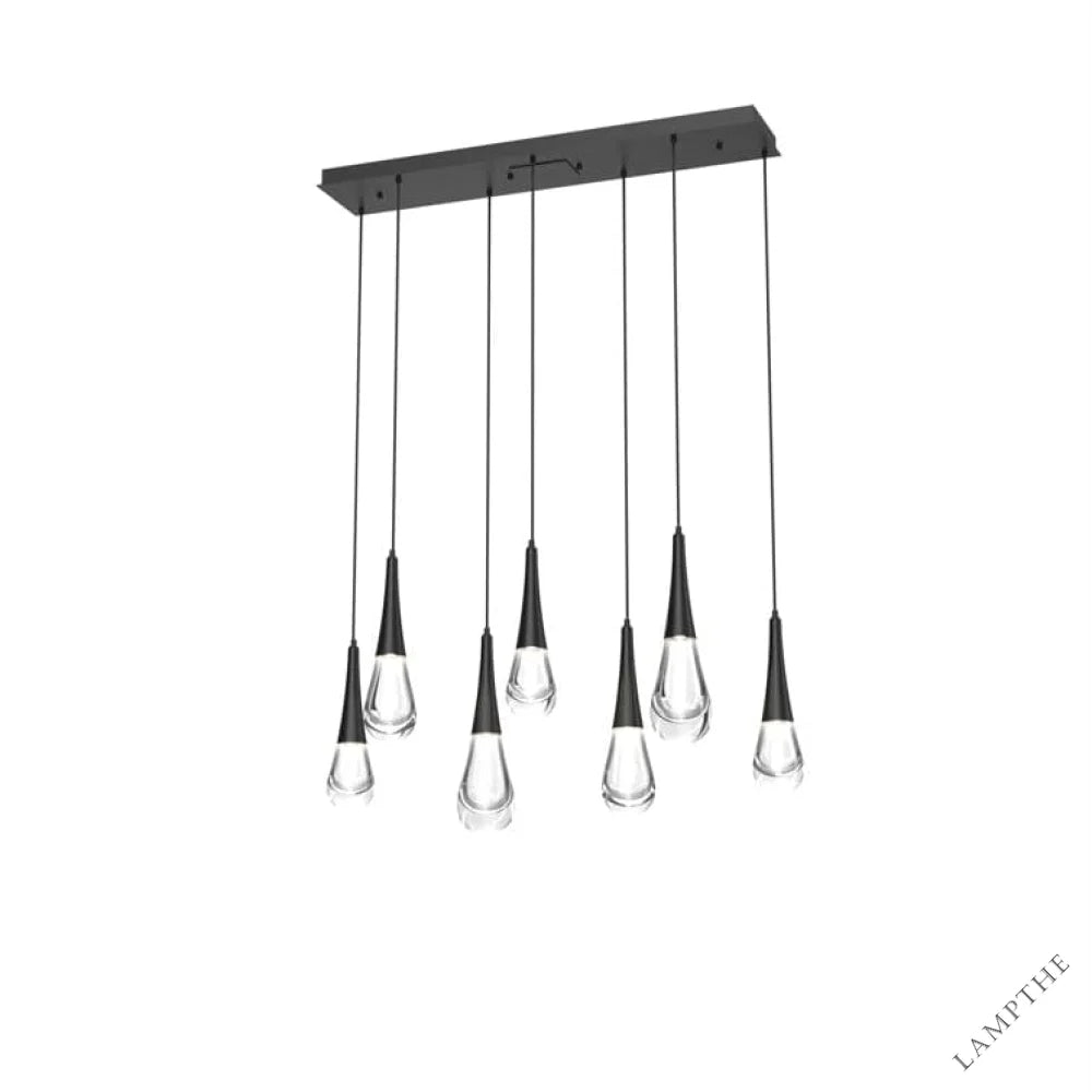 Bronze Pluvia 7-Light Linear Chandelier Pendant For Living room Family room Dining Room Bedroom