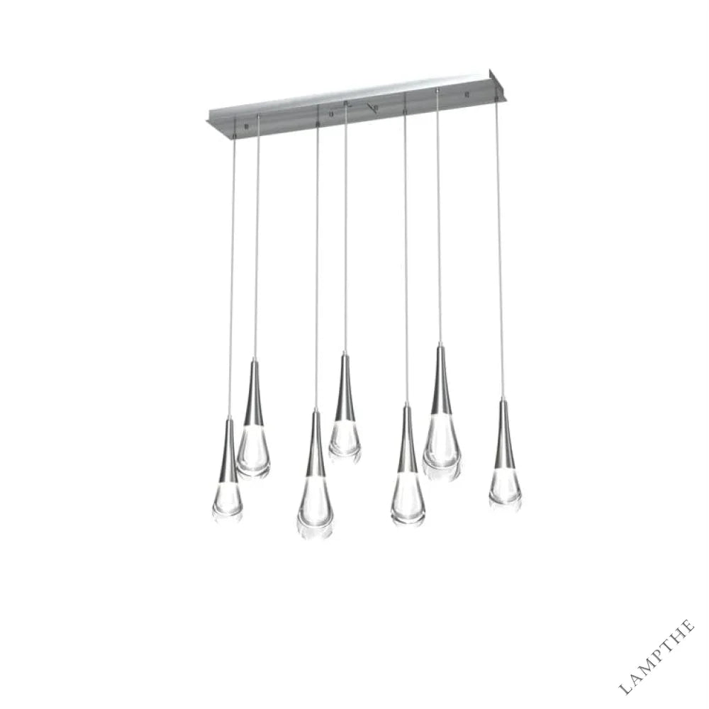 Nickle Pluvia 7-Light Linear Chandelier Pendant For Living room Family room Dining Room Bedroom