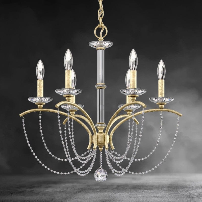 Heirloom Silver / Clear Optic Crystal Priscilla Crystal Candlestick Chandelier 23"