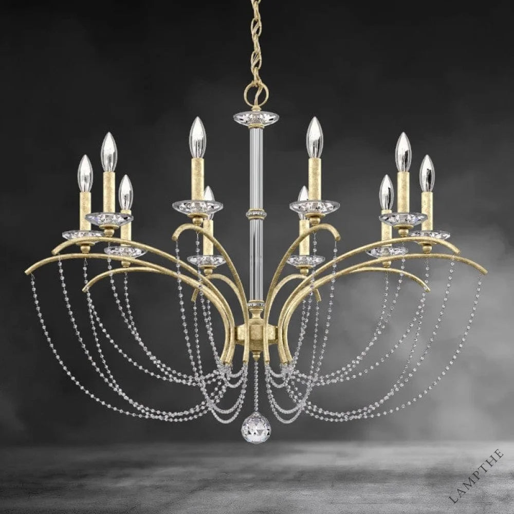 Heirloom Silver / Clear Optic Crystal Priscilla Crystal Candlestick Chandelier 36"