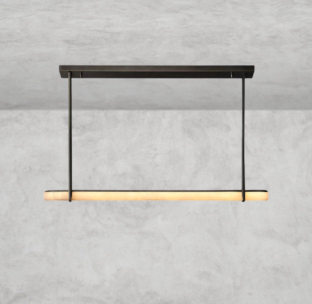 Audubon Alabaster Single Bar Linear Chandelier