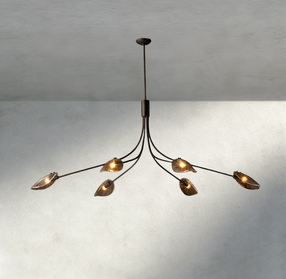 Shell Smoke Glass Chandelier