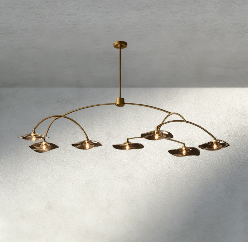Lily Smoke Glass Round Chandelier