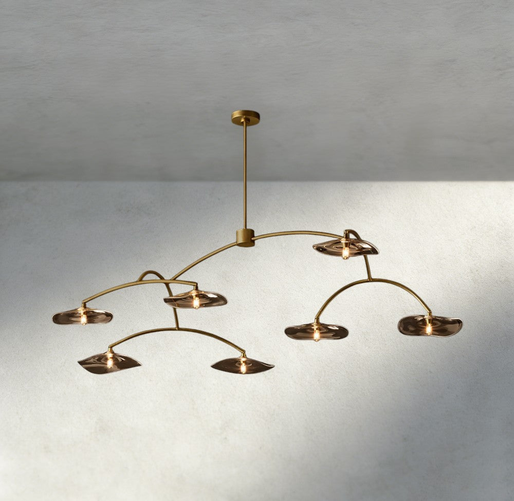 Lily Smoke Glass Round Chandelier