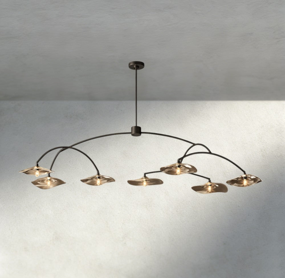 Lily Smoke Glass Round Chandelier