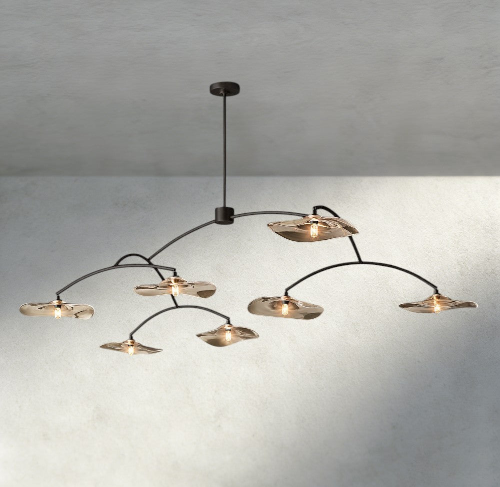 Lily Smoke Glass Round Chandelier