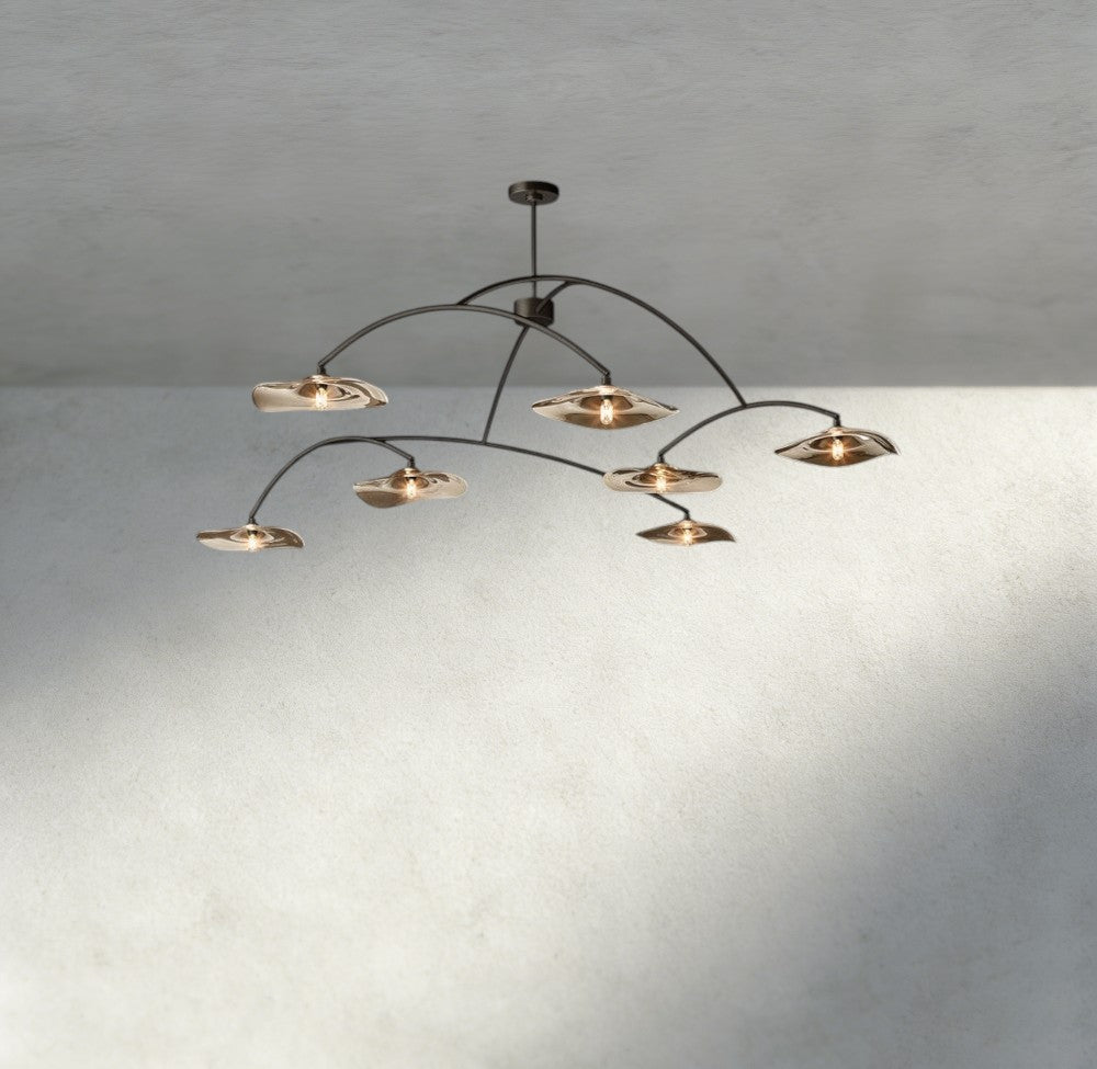 Lily Smoke Glass Round Chandelier