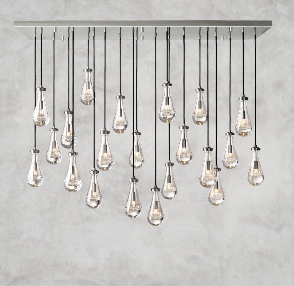 72" / Nickle Rain Rectangular Chandelier 54", 72"