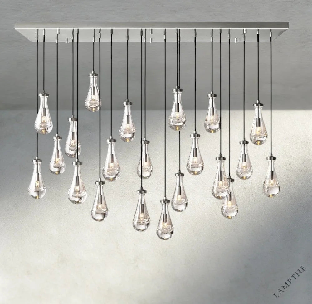 72" / Nickle Rain Rectangular Chandelier 54", 72"