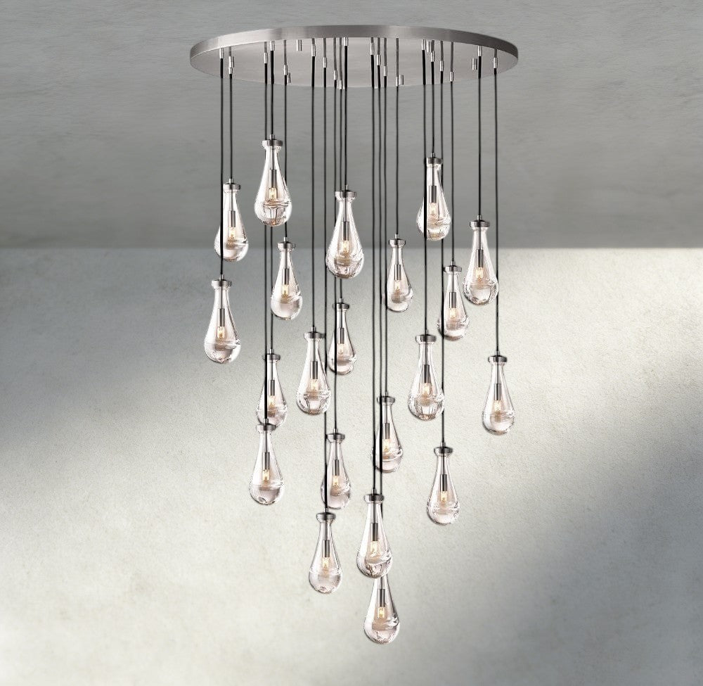 47" / Nickle Rain Round Chandelier 18", 36", 47", 60"