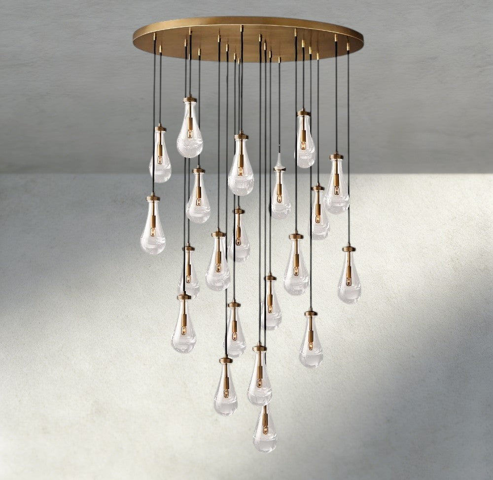 47" / Brass Rain Round Chandelier 18", 36", 47", 60"
