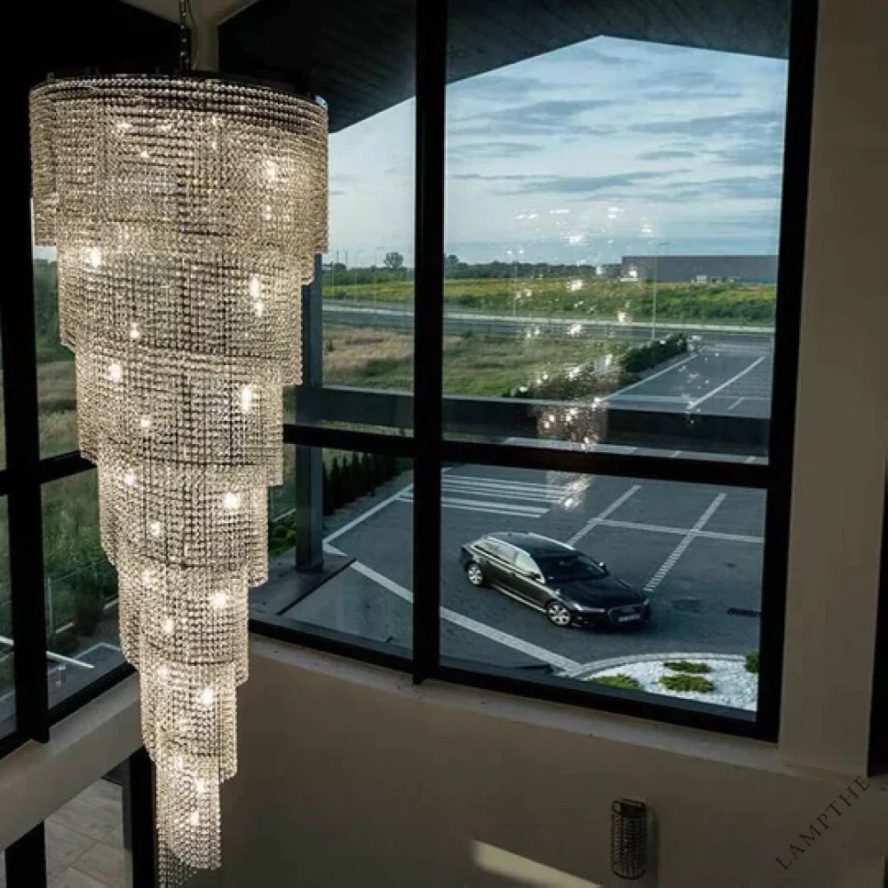 Raster Spiral TieredCrystal Chandelier