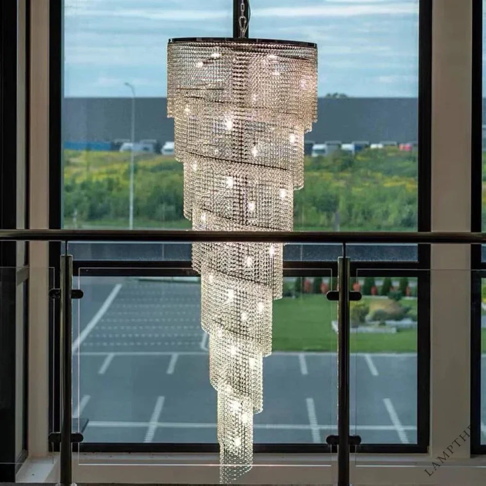Raster Spiral TieredCrystal Chandelier