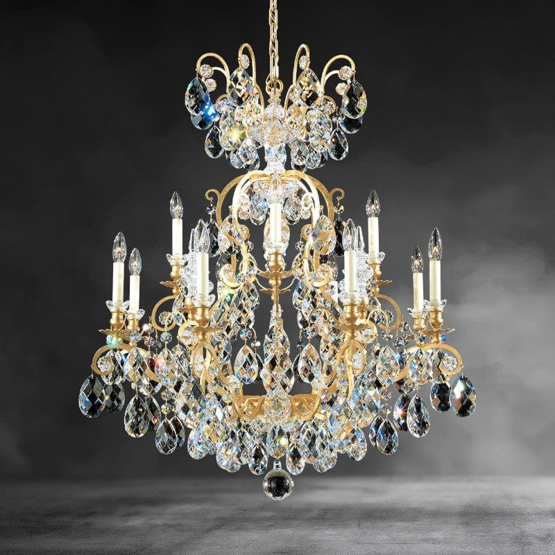 Heirloom Gold / Clear Heritage Crystal Renaissance Chandelier 32”