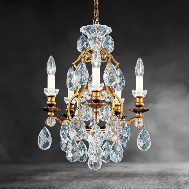 Heirloom Gold / Clear Heritage Crystal Renaissance Crystal Chandelier 14"