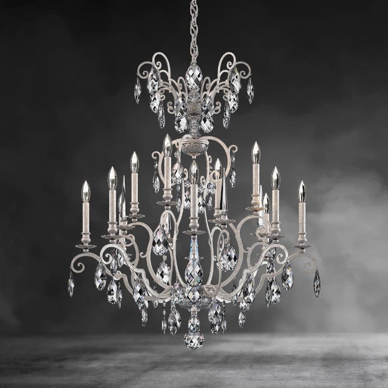 Antique Silver Renaissance Nouveau Chandelier 32"