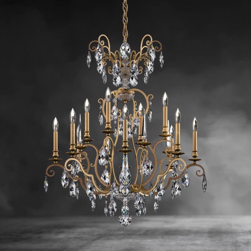Etruscan Gold Renaissance Nouveau Chandelier 32"