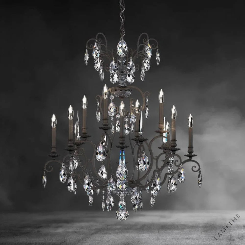 Black Renaissance Nouveau Chandelier 32"