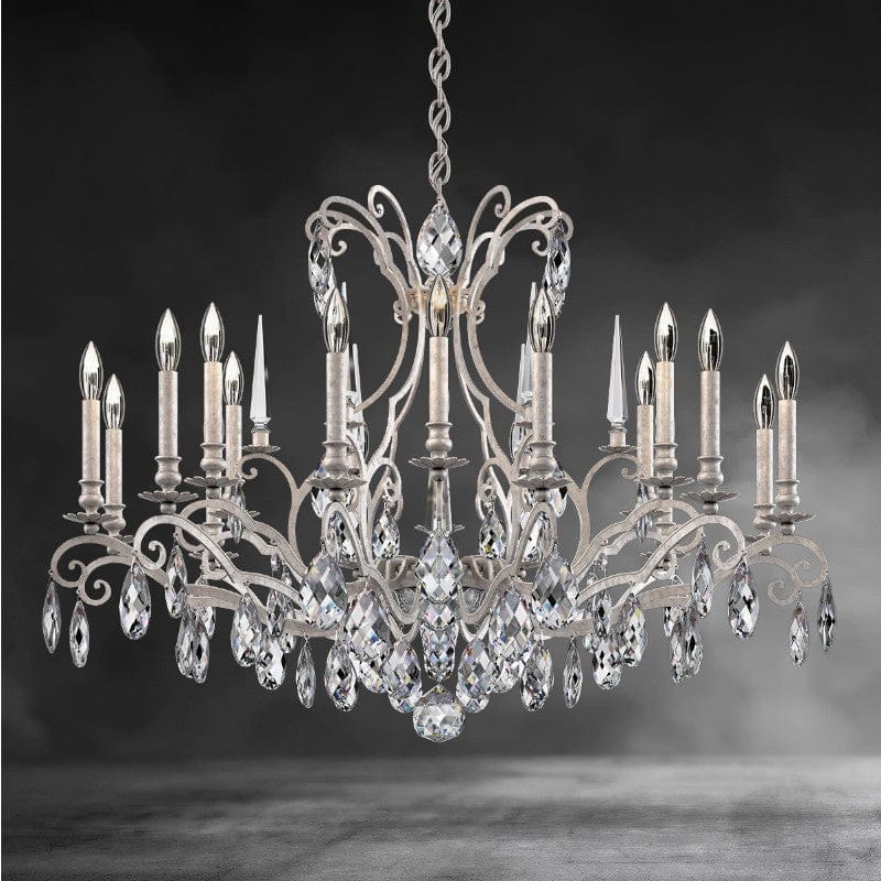 Antique Silver Renaissance Nouveau Chandelier 40"