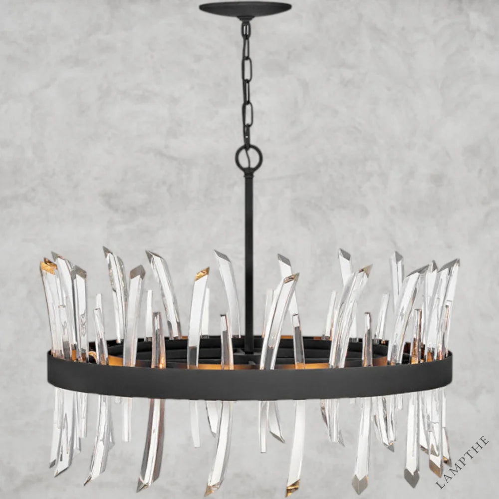 Revel 8 - Light Unique Wagon Wheel Chandelier with Crystal Accents