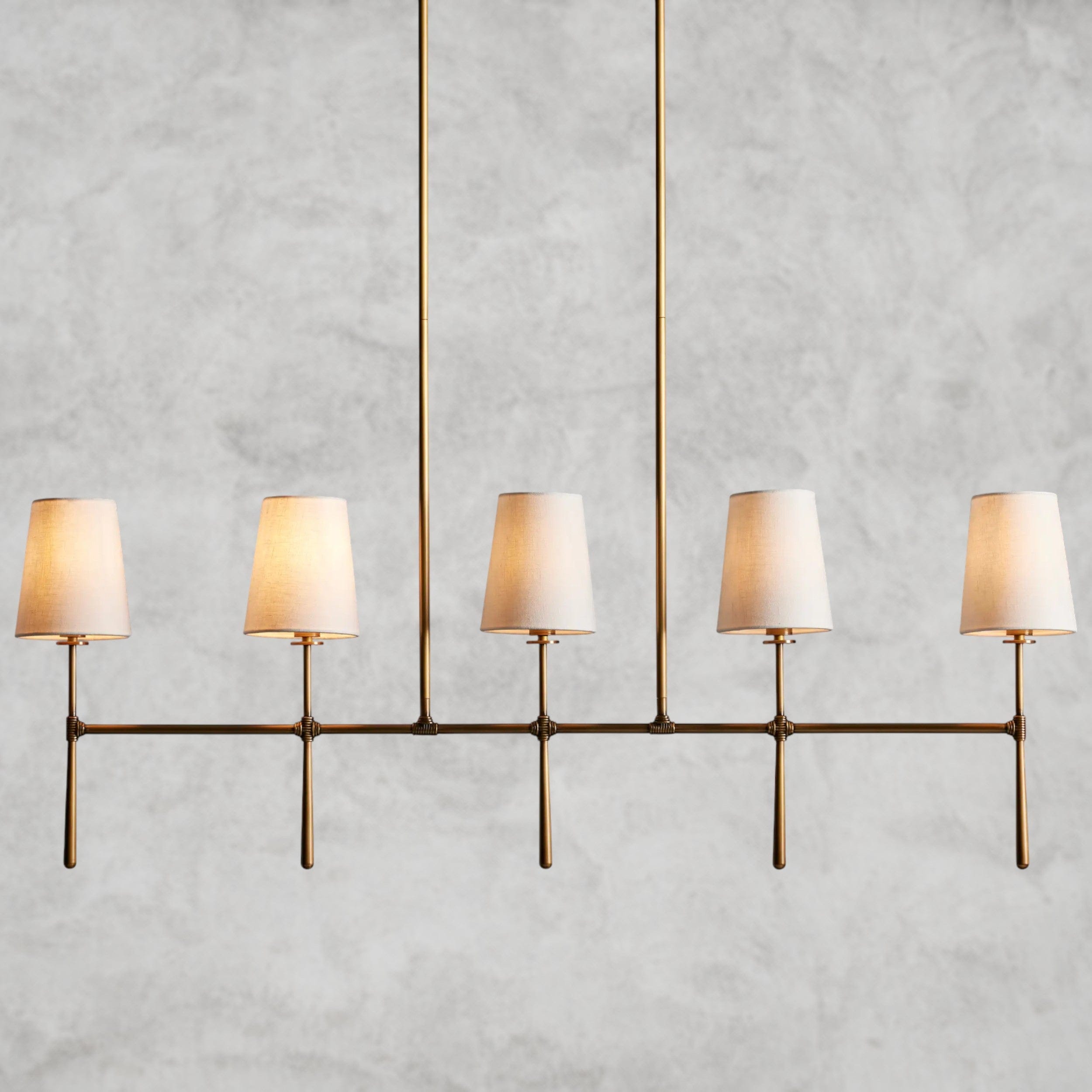 5 Light / Brass Rhodes Linear Chandelier