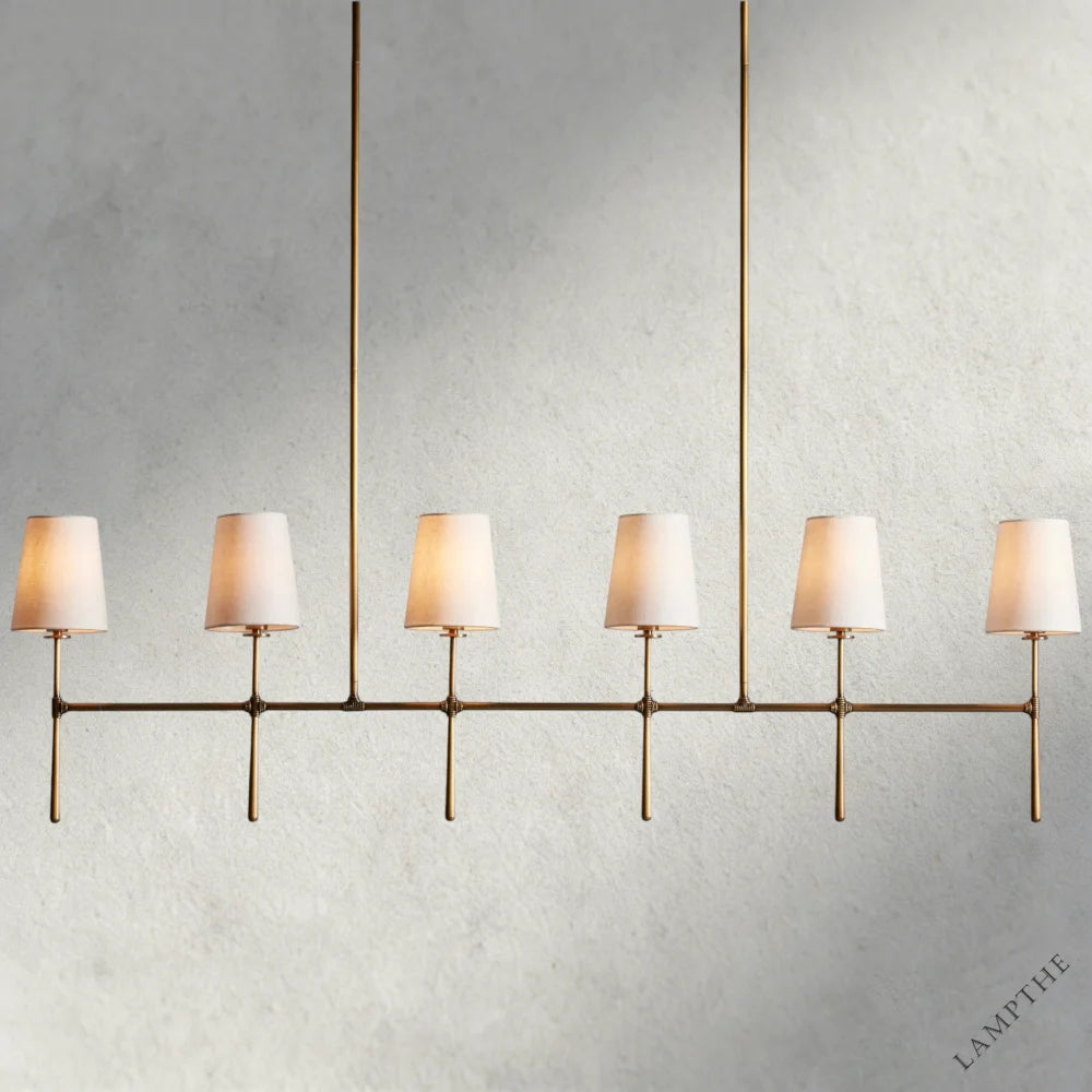 6 Light / Brass Rhodes Linear Chandelier