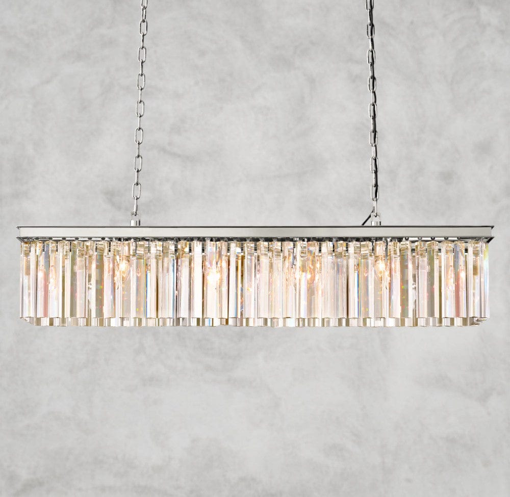 49" / Nickle Rhys Rectangular Chandelier 49", 60"