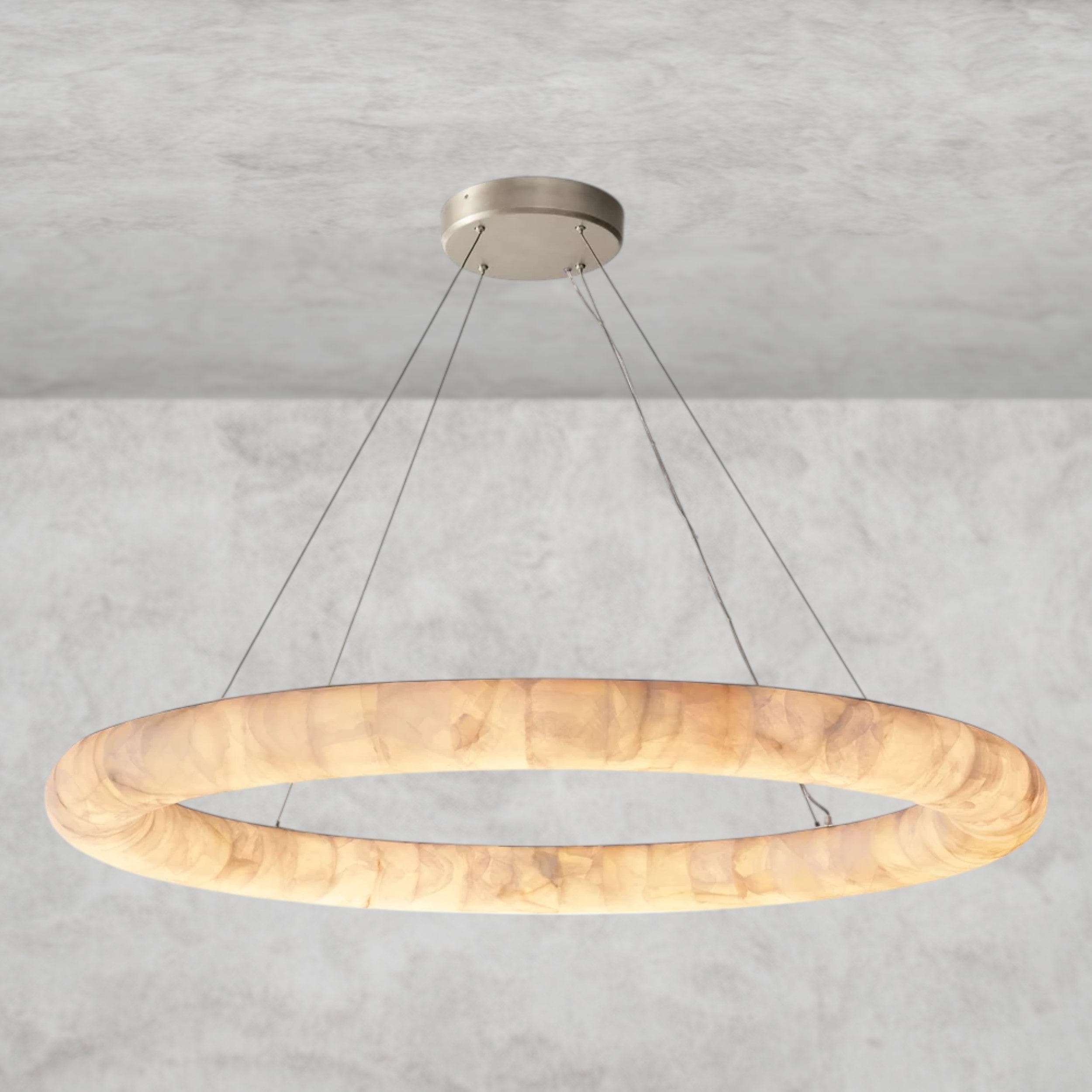 61" / Nickle Rivage lisse round chandelier 31", 41", 61"