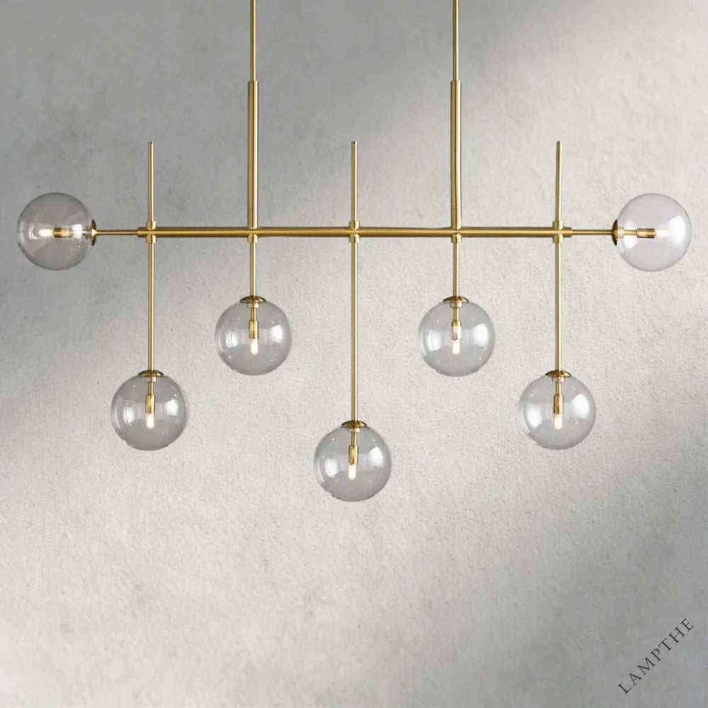 60" / Brass Roscoe Linear Chandelier 60“, 72”
