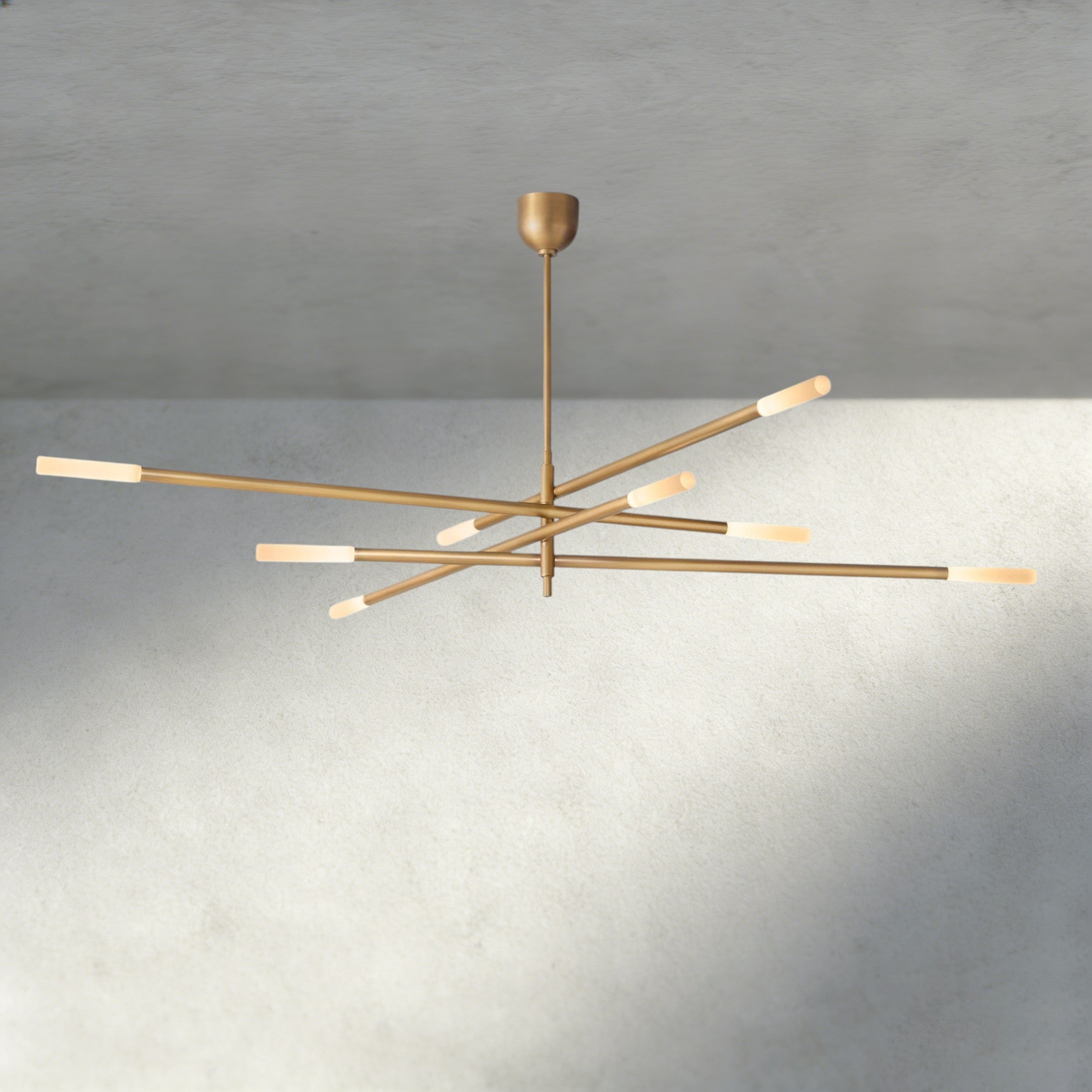 80" / Brass Rousseau 8-Light Mobile Etched Rod Chandelier 65", 80"