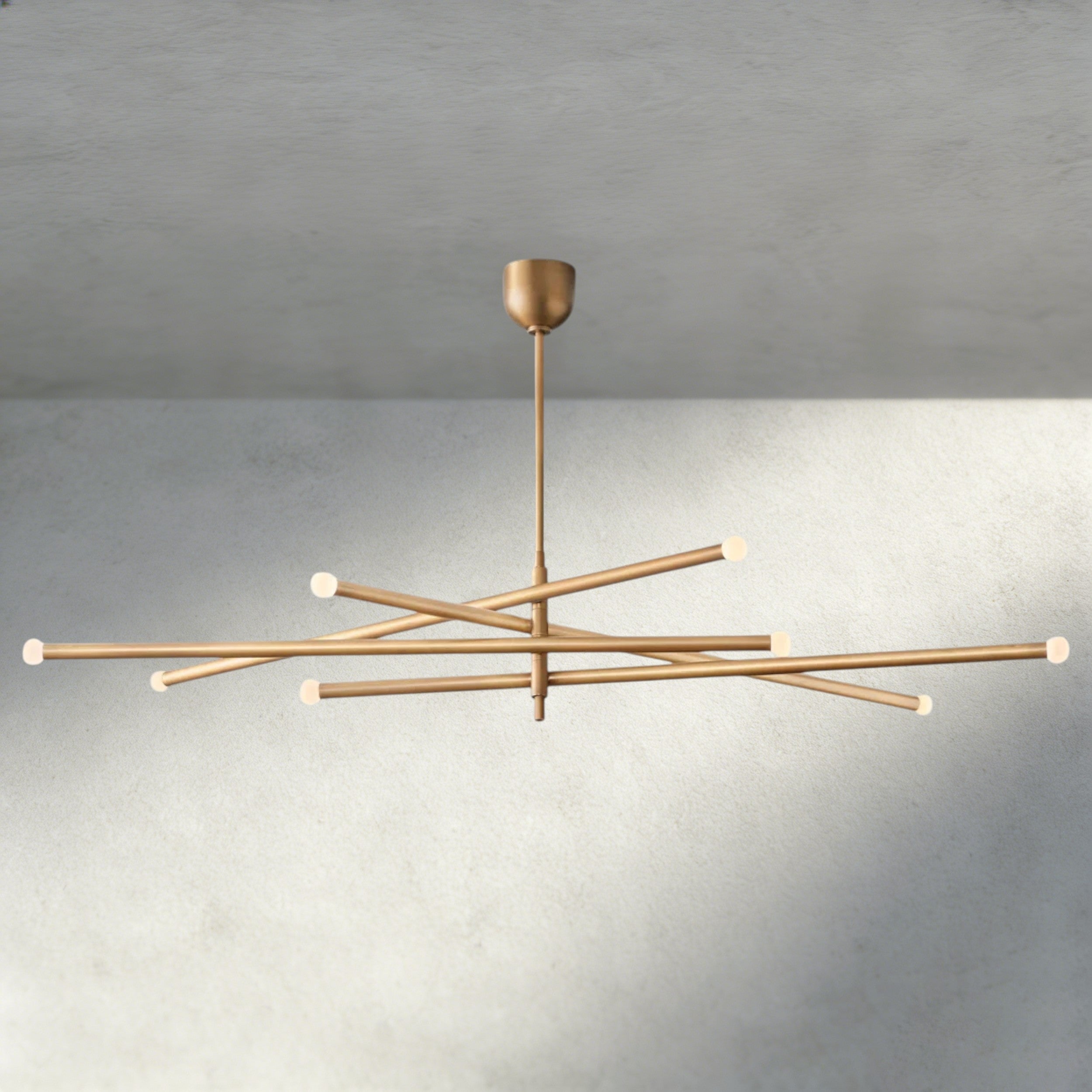 53" / Brass ROUSSEAU 8-LIGHT MOBILE ORB CHANDELIER 53", 68"