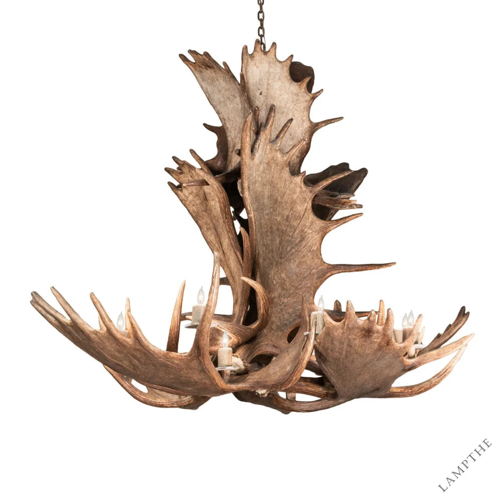 Rustic Lodge 12 - Light Chandelier 64"W