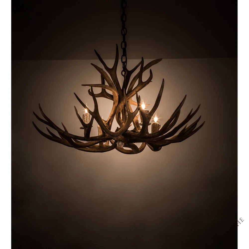 Rustic Lodge 4 - Light Chandelier 33"W