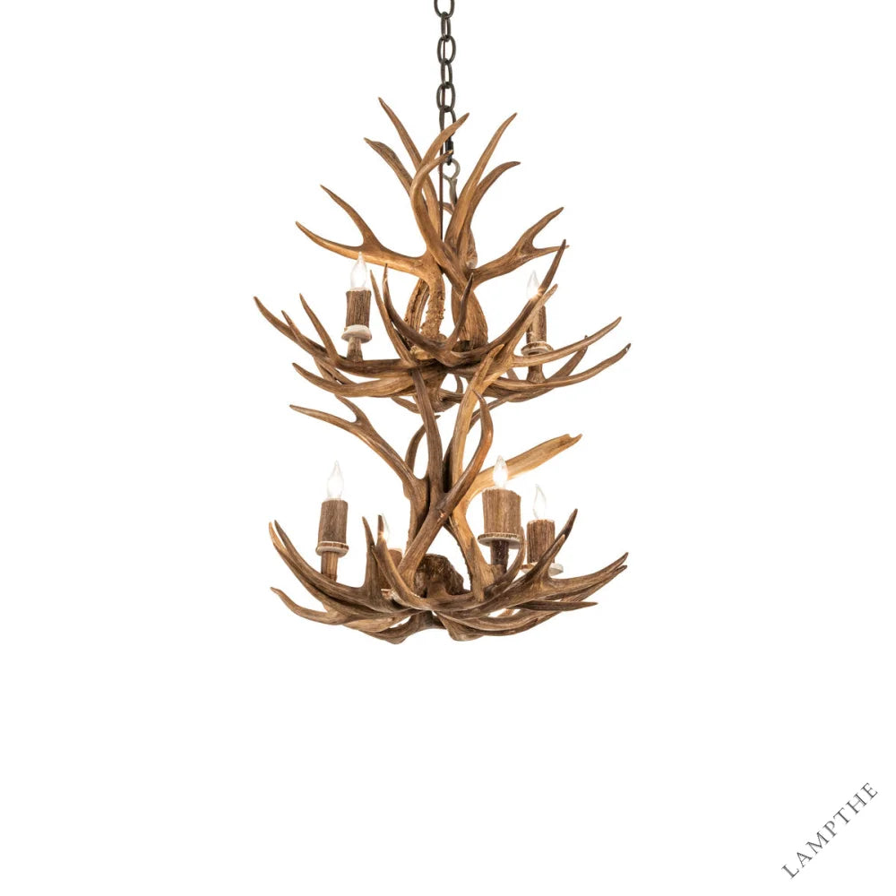 Rustic Lodge 6 - Light Chandelier 20"W