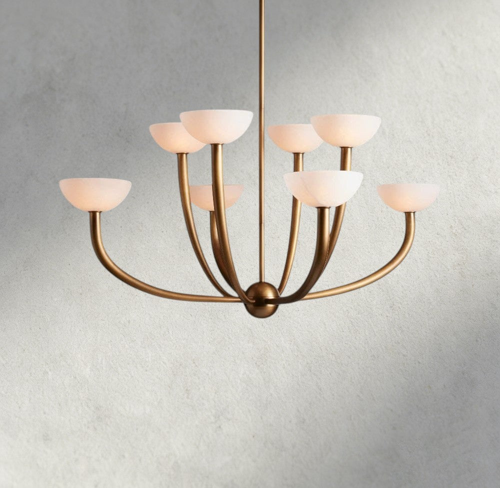 42" / Brass Saguaro Alabaster Chandelier 22", 42"