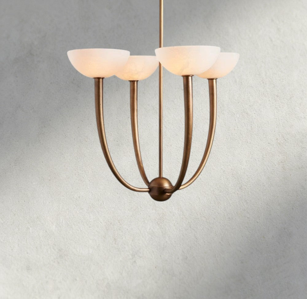 22" / Brass Saguaro Alabaster Chandelier 22", 42"