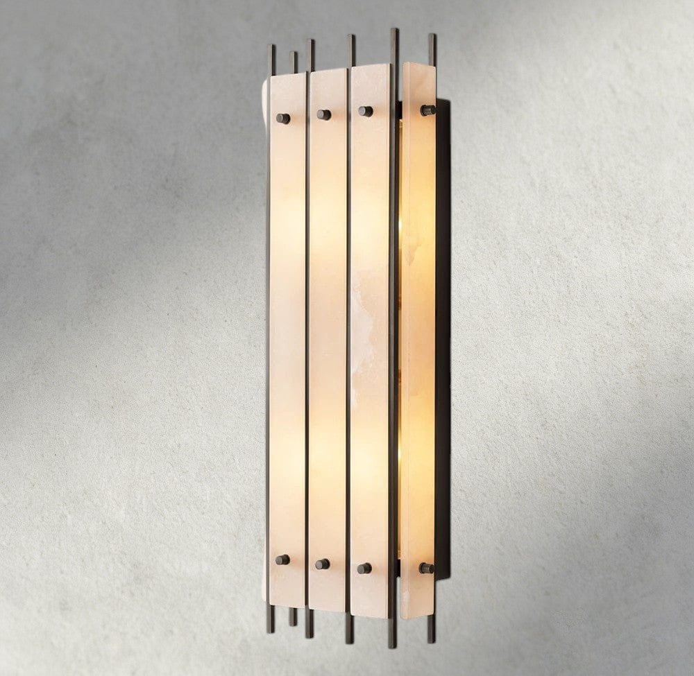 Bronze San Marco Alabaster Grand Rectangular Sconce