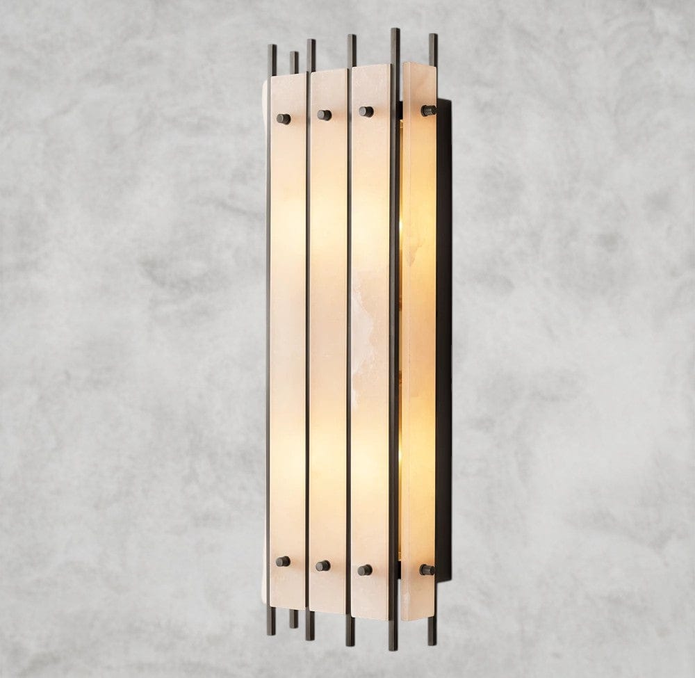 Bronze San Marco Alabaster Grand Rectangular Sconce