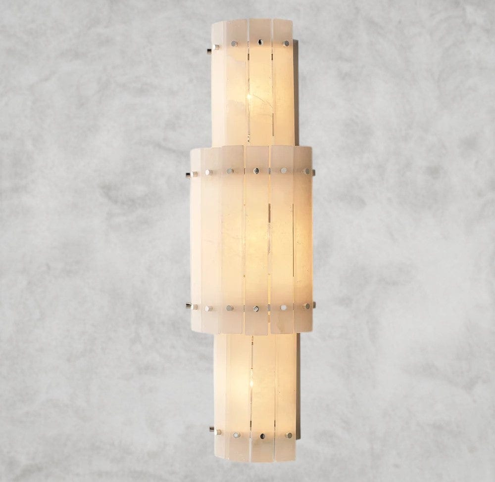Nickle San Marco Alabaster Grand Round Sconce