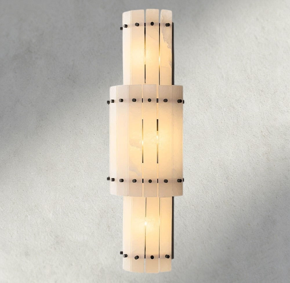 Bronze San Marco Alabaster Grand Round Sconce