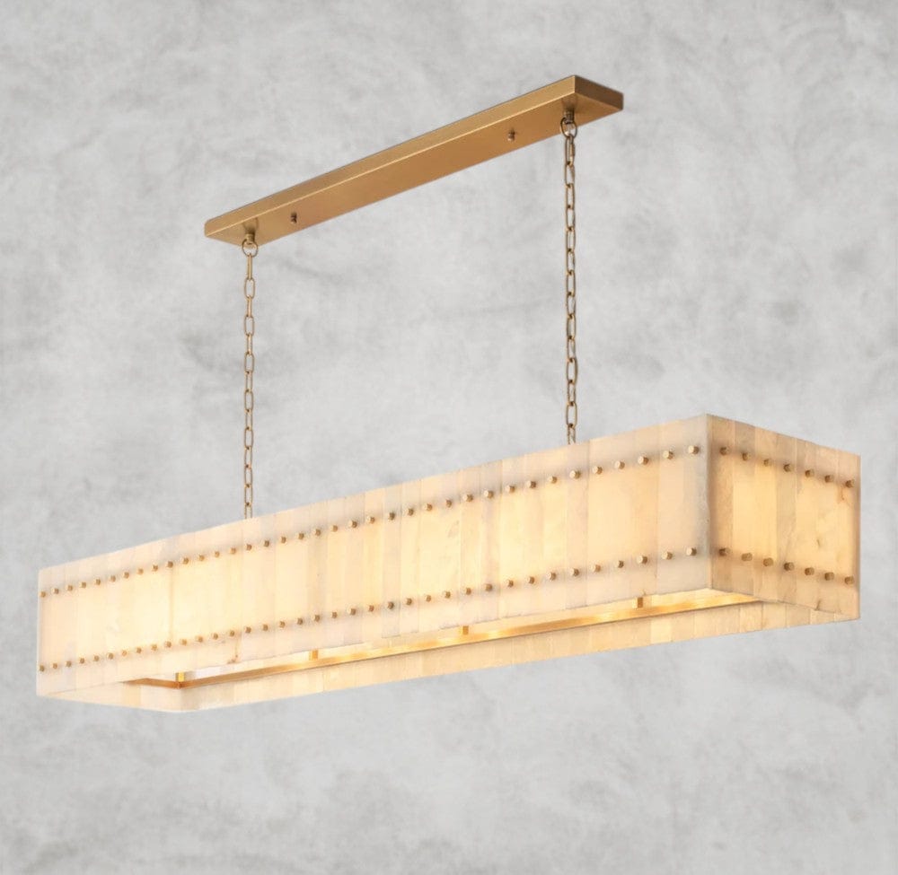 San Marco Alabaster Linear Chandelier 54", 72"